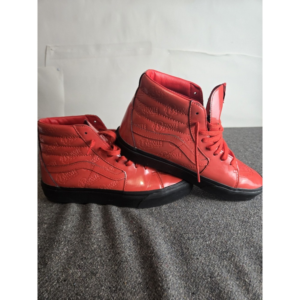 Vans David Bowie x Sk8 Platform 2 High Ziggy Stardust Size 12 Red Patent Leather